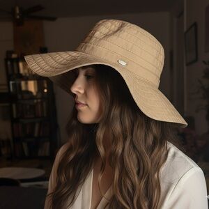 Elegant Tan Wide-Brim Hat